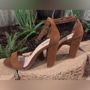 Qupid Cashmere Suede Block Heels